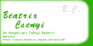 beatrix csenyi business card